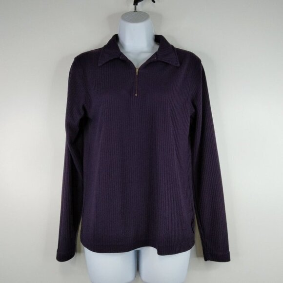 North Face Tekware Technology Top Quarter Zip Sweater Purple Size Medium - Picture 1 of 9